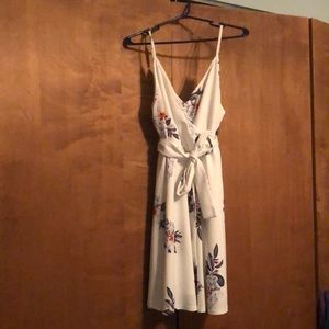 SHEIN Floral Print Surplice Front Belted Cami Dress